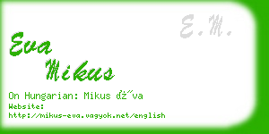 eva mikus business card